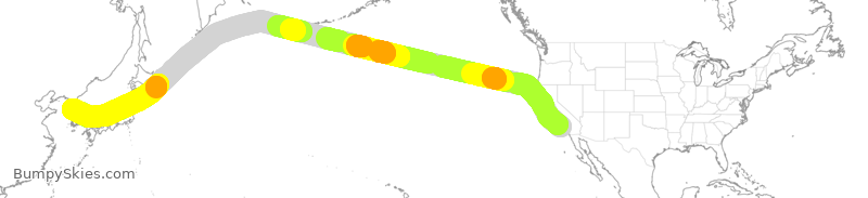 Turbulence forecast map for KAL274, LAX to KSI