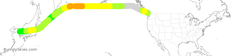 Turbulence forecast map for KAL278, YVR to ICN