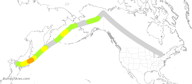 Turbulence forecast map for KAL284, YYZ to ICN