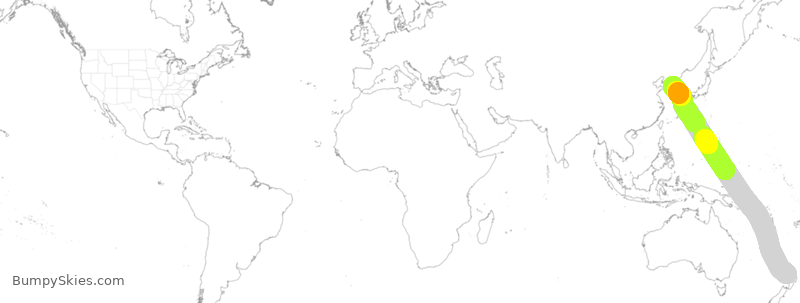 Turbulence forecast map for KAL412, ZAA to KSI
