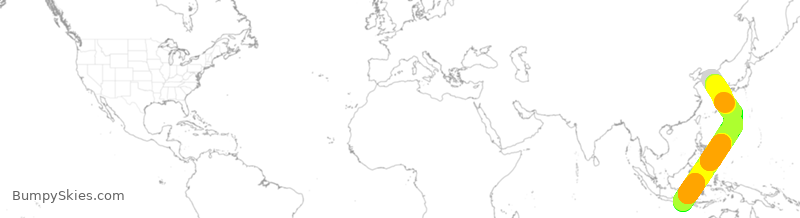 Turbulence forecast map for KAL433, ICN to DPS