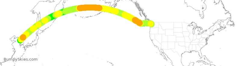 Turbulence forecast map for KAL47, ICN to SEA