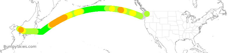 Turbulence forecast map for KAL48, SEA to ICN