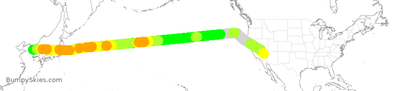 Turbulence forecast map for KAL6, LAS to ICN