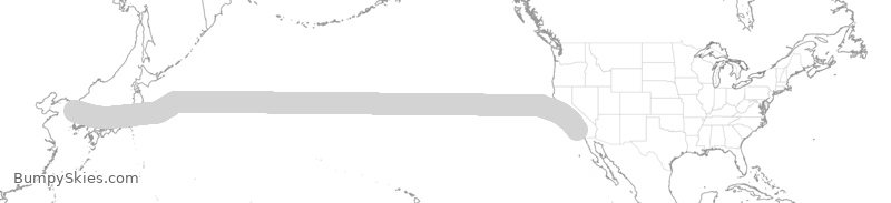 Turbulence forecast map for KAL8015, KSI to LAX