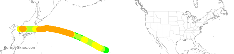 Turbulence forecast map for KAL8053, ICN to HNL