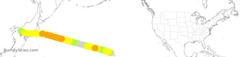 Turbulence forecast map for KAL8054, HNL to ICN