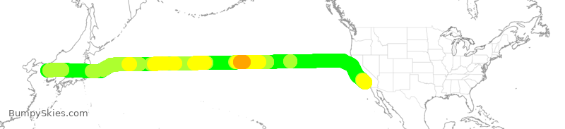 Turbulence forecast map for KAL8214, LAX to ICN