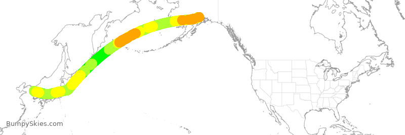 Turbulence forecast map for KAL9203, ICN to ANC