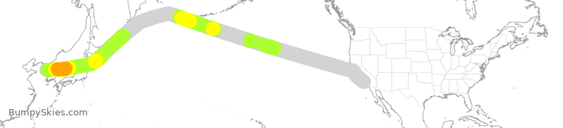 Turbulence forecast map for KAL9204, LAX to KSI