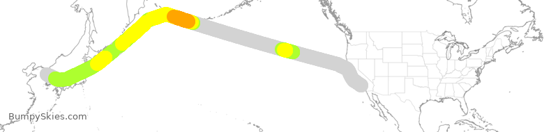 Turbulence forecast map for KAL9208, LAX to KSI