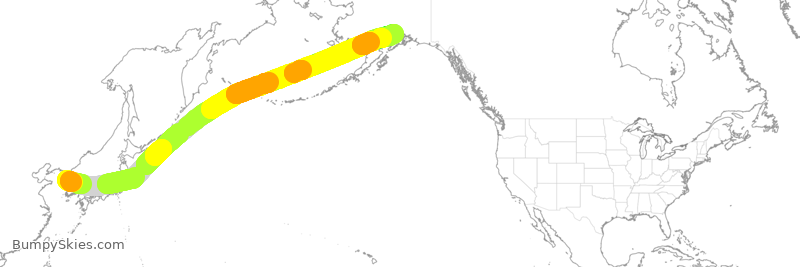 Turbulence forecast map for KAL9231, ICN to ANC