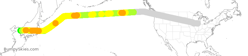 Turbulence forecast map for KAL9232, ORD to KSI
