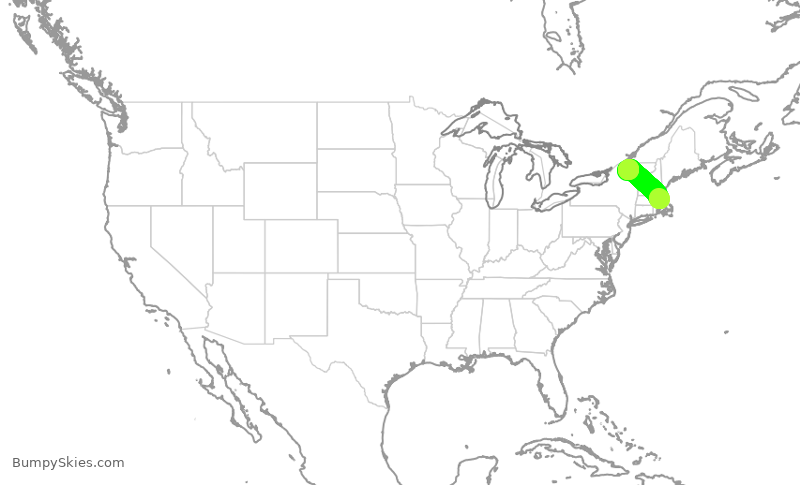 Turbulence forecast map for KAP1037, BOS to SLK