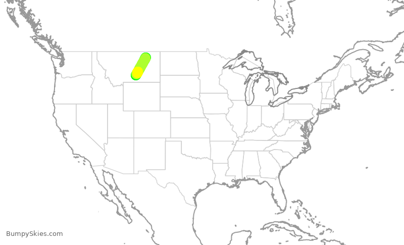 Turbulence forecast map for KAP1119, GGW to BIL