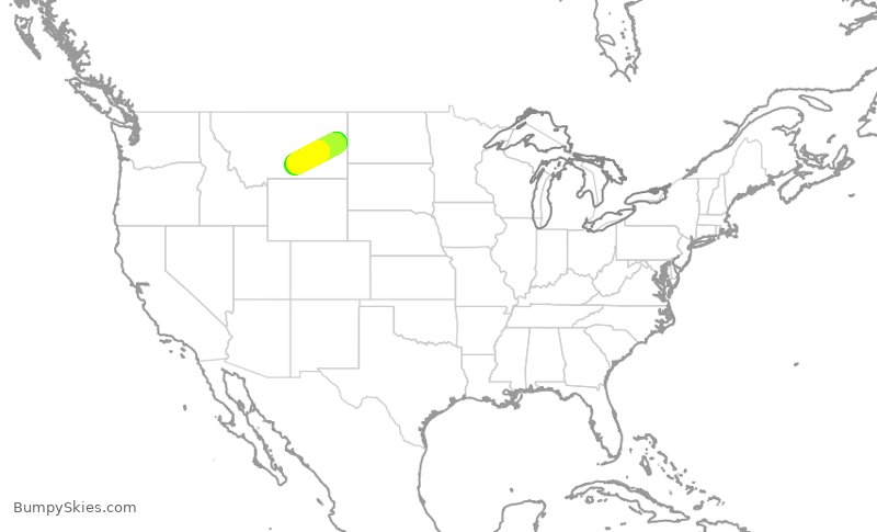 Turbulence forecast map for KAP1220, GDV to BIL