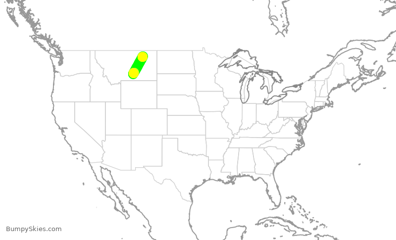 Turbulence forecast map for KAP122, GGW to BIL