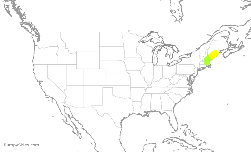 Turbulence forecast map for KAP1834, BHB to BOS