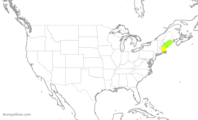 Turbulence forecast map for KAP1841, BOS to BHB