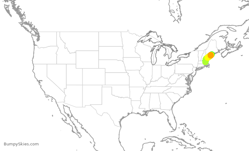 Turbulence forecast map for KAP1855, BOS to RKD