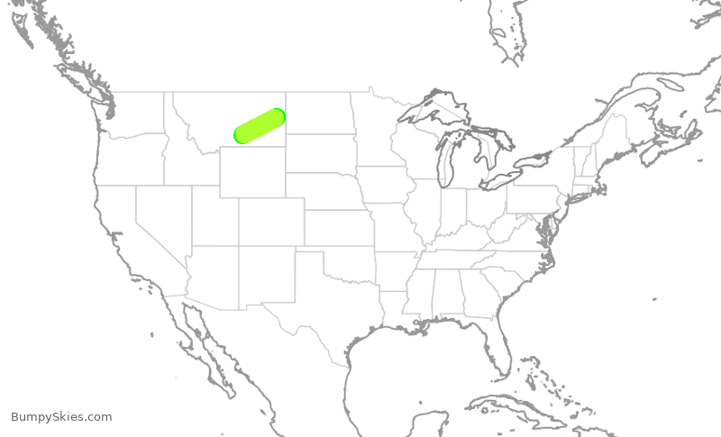 Turbulence forecast map for KAP2368, BIL to SDY