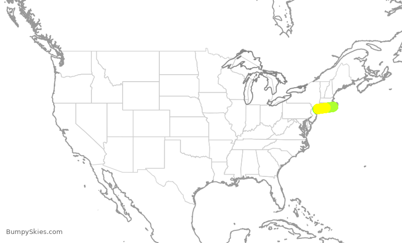 Turbulence forecast map for KAP27, MVY to HPN