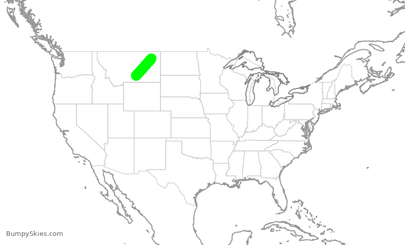 Turbulence forecast map for KAP305, OLF to BIL
