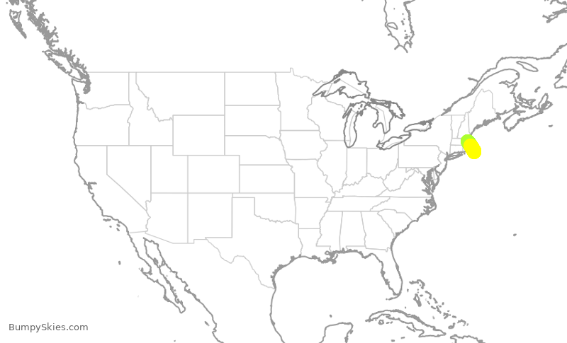 Turbulence forecast map for KAP5101, ACK to BOS