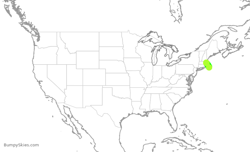 Turbulence forecast map for KAP5221, ACK to BOS