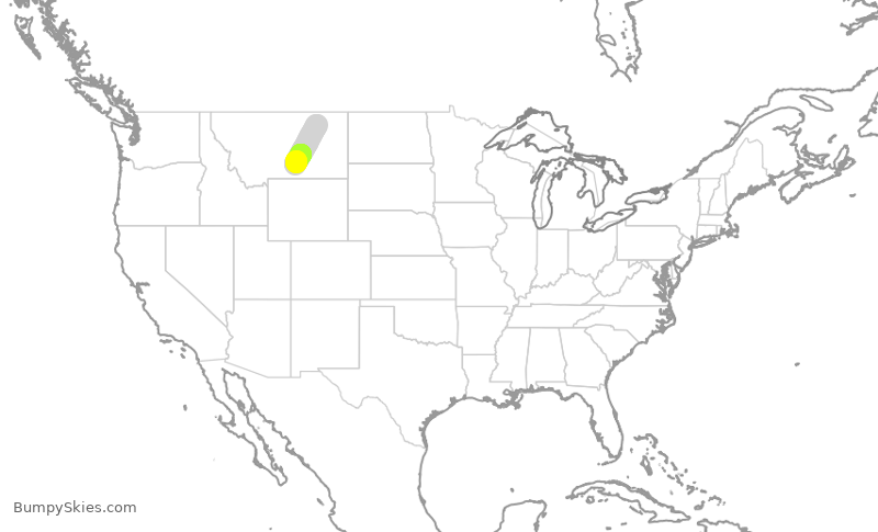 Turbulence forecast map for KAP525, GGW to BIL