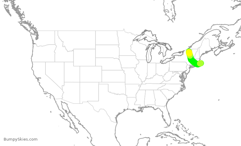 Turbulence forecast map for KAP6196, SLK to HYA