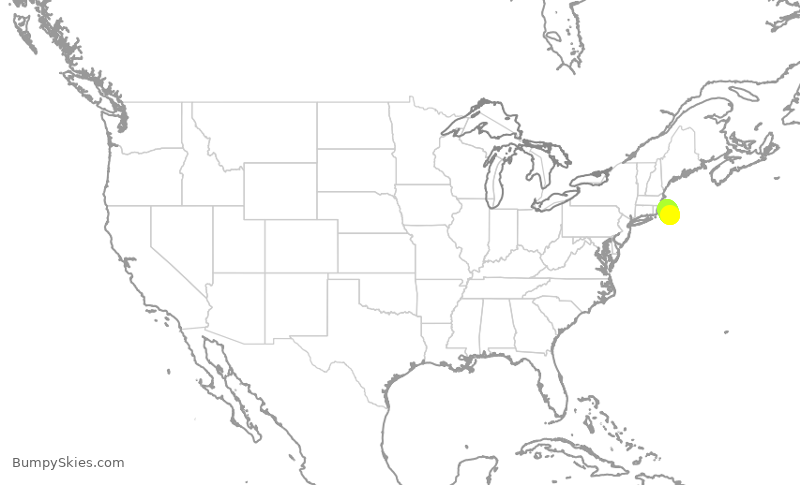 Turbulence forecast map for KAP6604, ACK to HYA