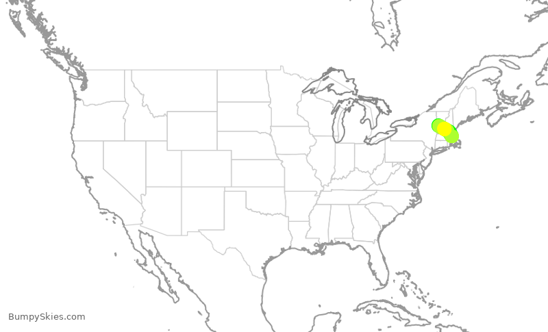 Turbulence forecast map for KAP763, BOS to RUT