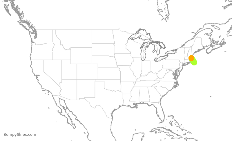 Turbulence forecast map for KAP82, BOS to ACK