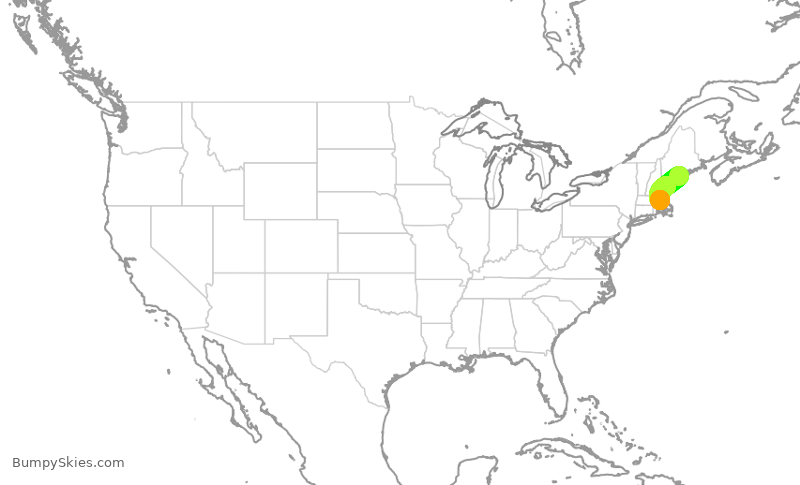 Turbulence forecast map for KAP82, RKD to BOS