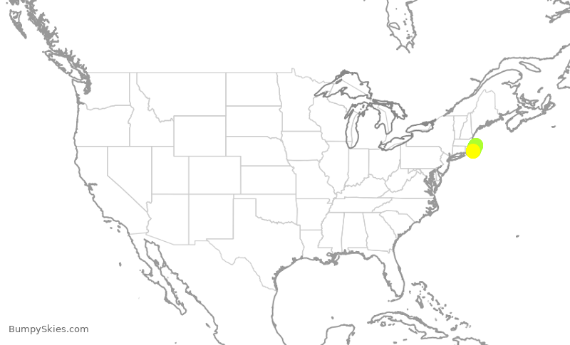 Turbulence forecast map for KAP95, MVY to PVC
