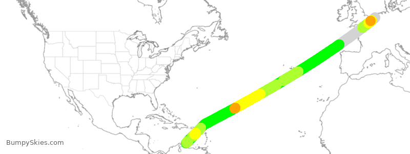 Turbulence forecast map for KLM163, HAM to NCC