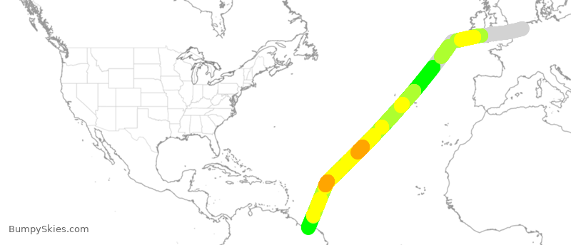 Turbulence forecast map for KLM195, HAM to MJP