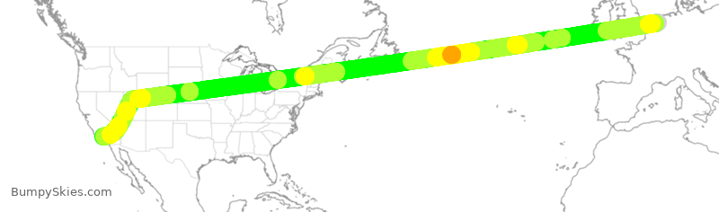 Turbulence forecast map for KLM603, HAM to LAX