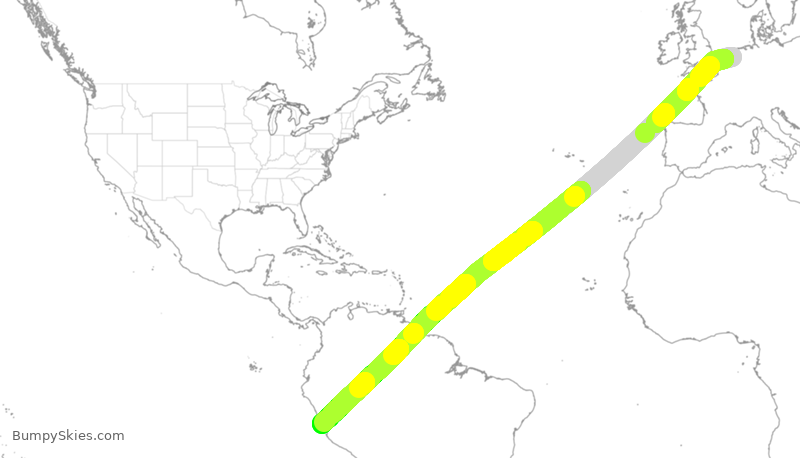 Turbulence forecast map for KLM743, HAM to PJC
