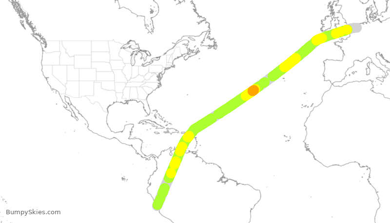 Turbulence forecast map for KLM744, PJC to HAM