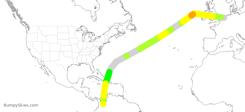 Turbulence forecast map for KLM745, HAM to KBO