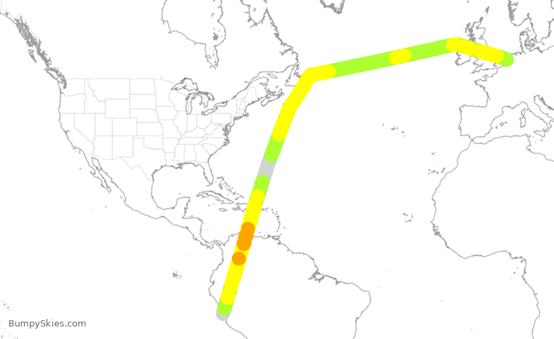Turbulence forecast map for KLM746, PJC to HAM