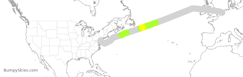 Turbulence forecast map for KLM9856, PHL to AMS