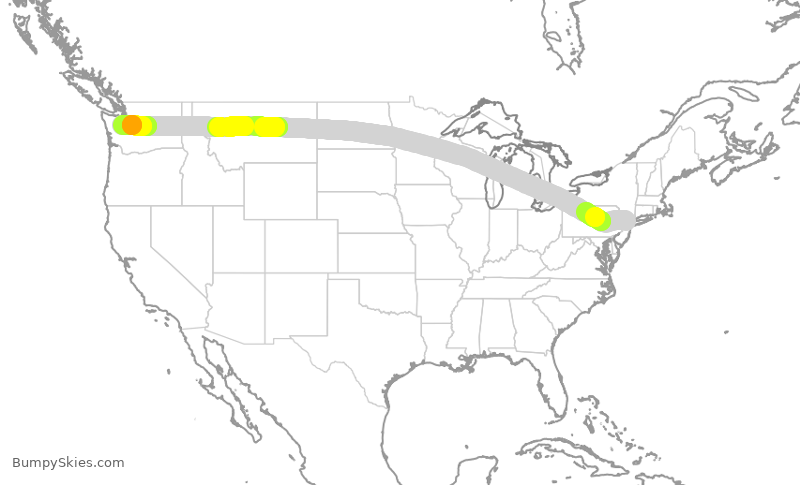Turbulence forecast map for KOW186, TEB to PWT