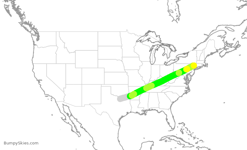 Turbulence forecast map for KOW187, KDTO to SWF