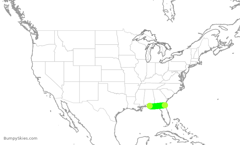 Turbulence forecast map for KOW201, FHB to DTS