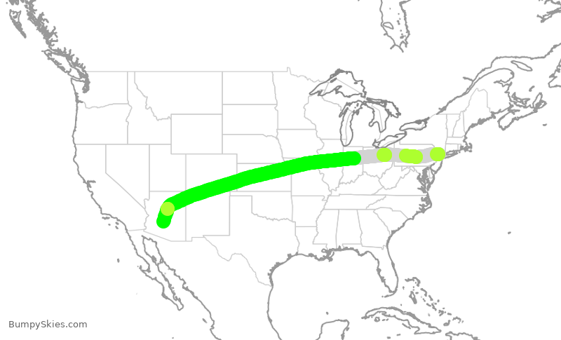 Turbulence forecast map for KOW201, TEB to SCF