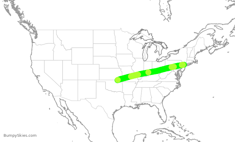 Turbulence forecast map for KOW205, KBVO to TEB