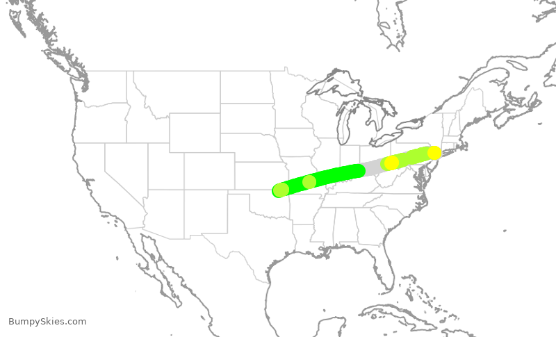 Turbulence forecast map for KOW205, TEB to KBVO